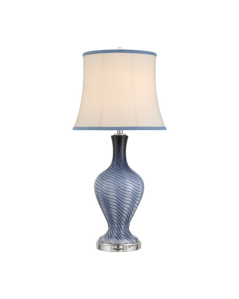 Currey and Company - 6000-1064 - One Light Table Lamp - Zeta - Gray Blue/Clear