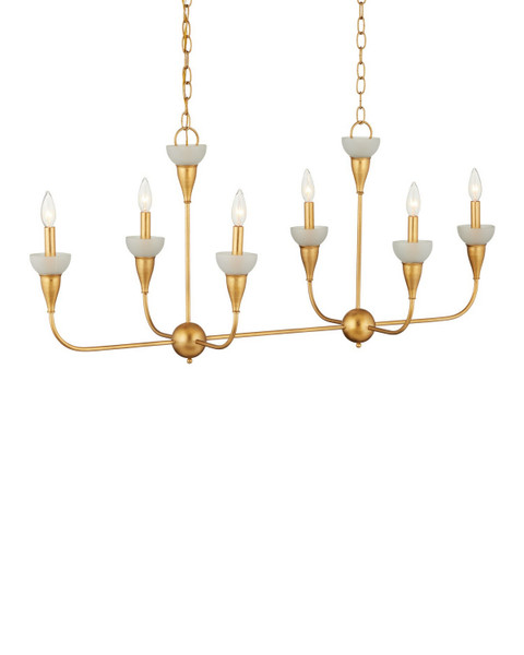 Currey and Company - 9000-1329 - Six Light Chandelier - Aurelia - Contemporary Gold Leaf/Contemporary Gold/Frosted
