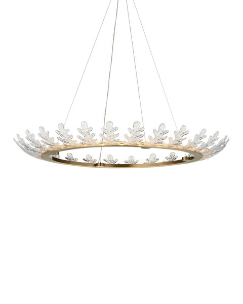 Currey and Company - 9000-1372 - LED Chandelier - Oakwreath - Polished Antique Brass/Clear