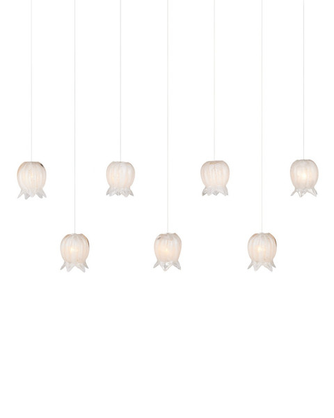 Currey and Company - 9000-1410 - Seven Light Pendant - Polpo - White/Silver