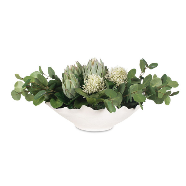 Uttermost - 60256 - Bowl Centerpiece - Protea Blooms - White