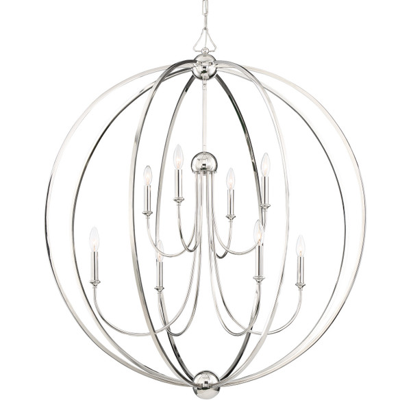 Crystorama - 2246-PN_NOSHADE - Eight Light Chandelier - Sylvan - Polished Nickel