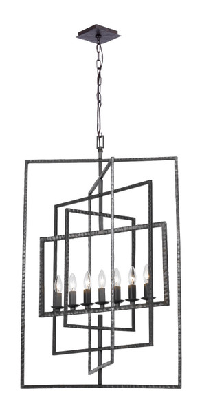 Crystorama - 339-RS - Seven Light Chandelier - Capri - Raw Steel