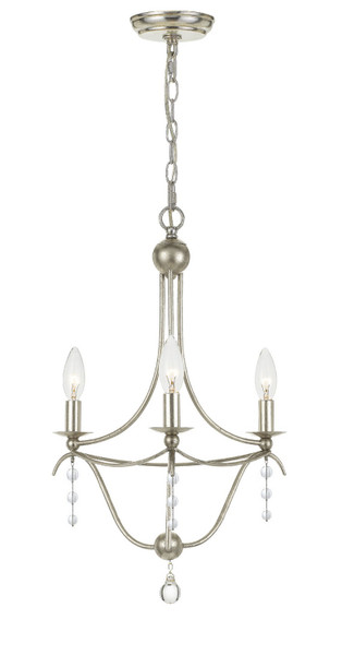Crystorama - 433-SA - Three Light Mini Chandelier - Metro - Antique Silver
