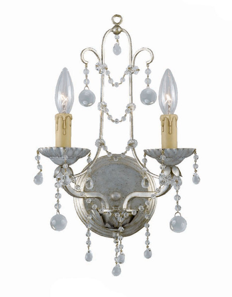 Crystorama - 4612-SL - Two Light Wall Sconce - Paris Market - Silver Leaf