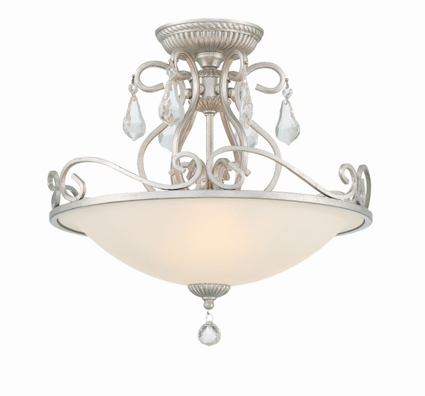 Crystorama - 5010-OS-CL-S - Three Light Semi Flush Mount - Ashton - Olde Silver
