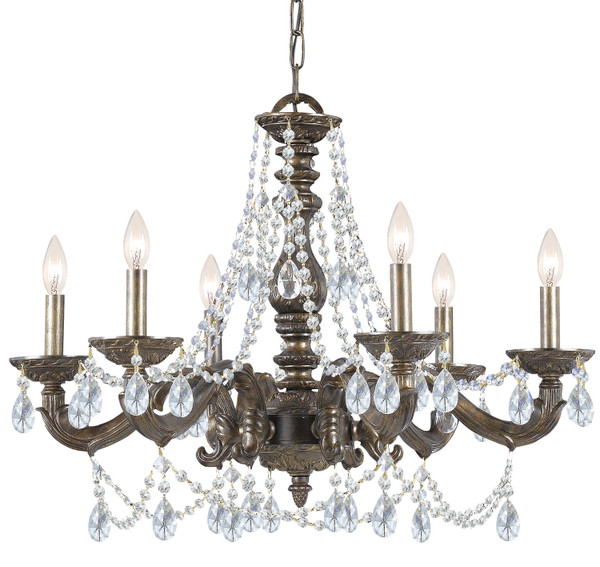 Crystorama - 5026-VB-CL-MWP - Six Light Chandelier - Paris Market - Venetian Bronze