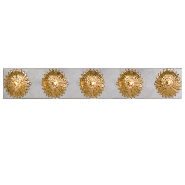 Crystorama - 508-GA-SA - Five Light Bathroom Vanity - Broche - Antique Gold + Antique Silver