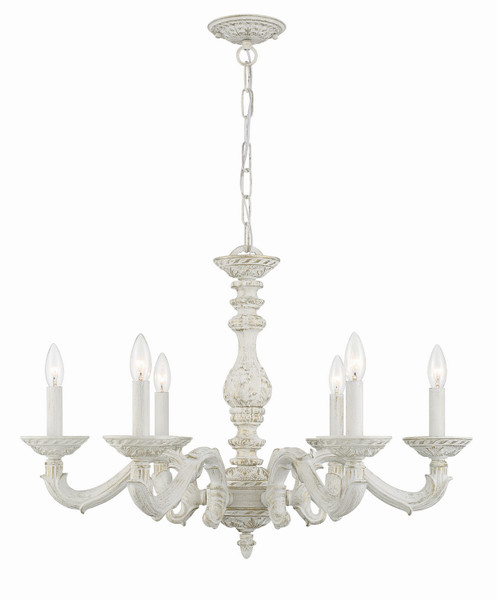 Crystorama - 5126-AW - Six Light Chandelier - Paris Market - Antique White