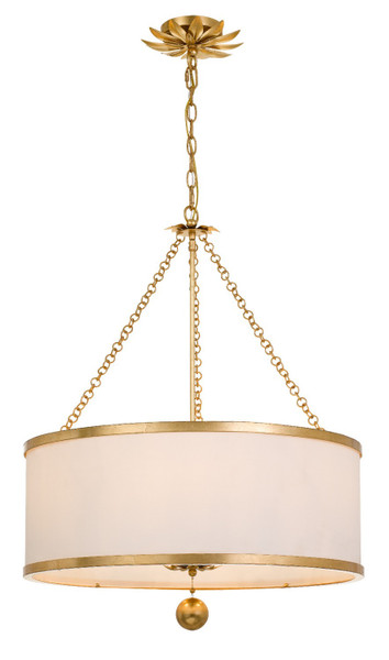 Crystorama - 518-GA - Six Light Chandelier - Broche - Antique Gold