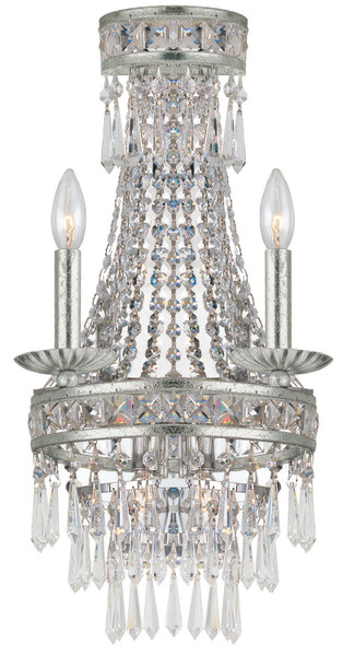 Crystorama - 5262-OS-CL-MWP - Two Light Wall Sconce - Mercer - Olde Silver