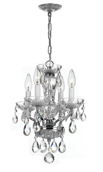 Crystorama - 5534-CH-CL-MWP - Four Light Mini Chandelier - Welton - Polished Chrome