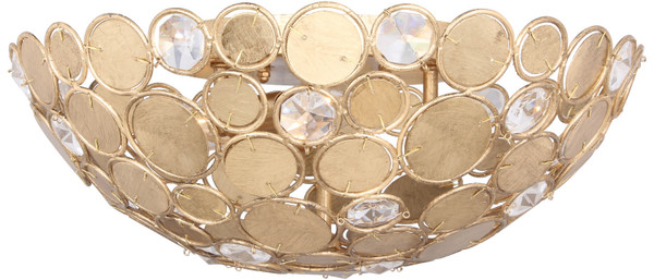 Crystorama - 565-GA - Three Light Chandelier - Broche - Antique Gold