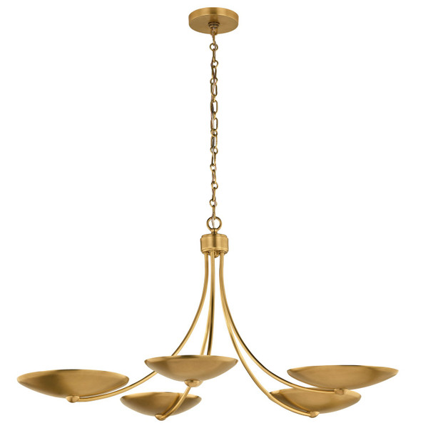 Kichler - 52856LBR - Five Light Chandelier - Palmela - Lacquered Brass