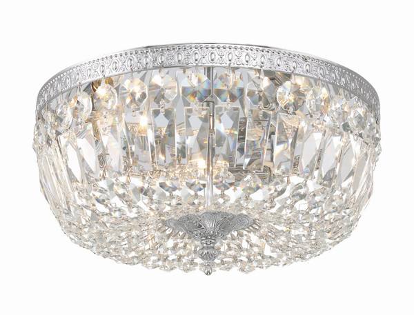 Crystorama - 714-CH-CL-MWP - Three Light Flush Mount - Waltham - Polished Chrome