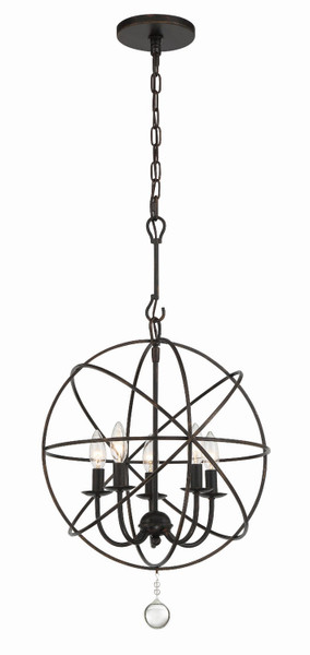 Crystorama - 9224-EB - Five Light Mini Chandelier - Solaris - English Bronze