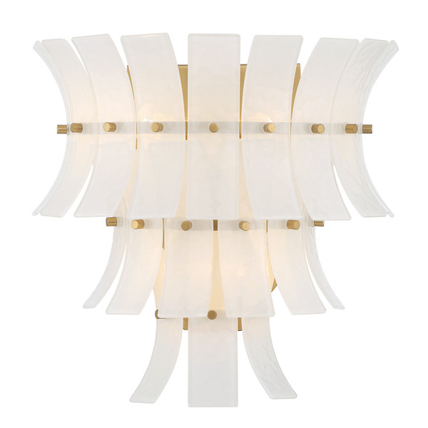 Crystorama - ABI-2002-AG-WH - Three Light Wall Sconce - Abigail - Aged Brass