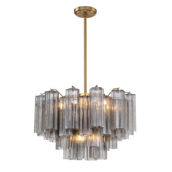 Crystorama - ADD-308-AG-SM - Nine Light Chandelier - Addis - Aged Brass