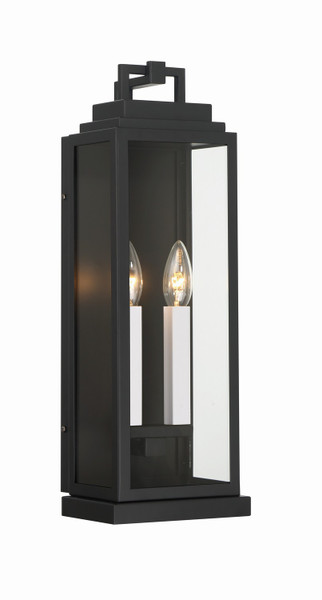 Crystorama - ASP-8912-MK - Two Light Outdoor Wall Sconce - Aspen - Matte Black
