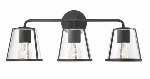 Crystorama - FUL-913-BK-CL - Three Light Bath - Fulton - Black