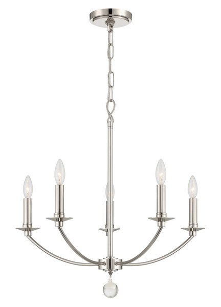 Crystorama - MIL-8005-PN - Five Light Chandelier - Mila - Polished Nickel