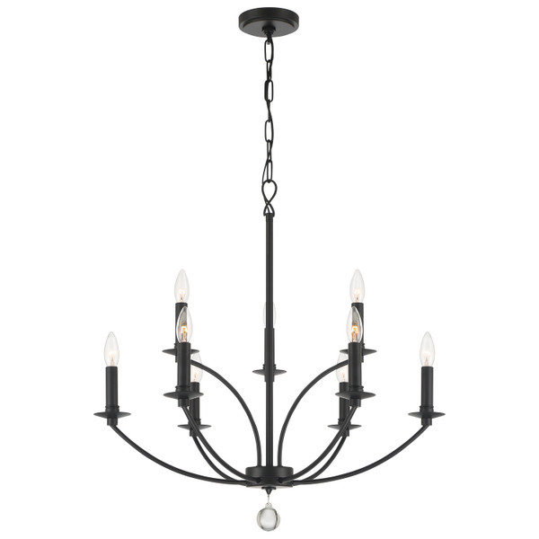 Crystorama - MIL-8009-BK - Nine Light Chandelier - Mila - Black