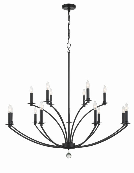Crystorama - MIL-8015-BK - 15 Light Chandelier - Mila - Black