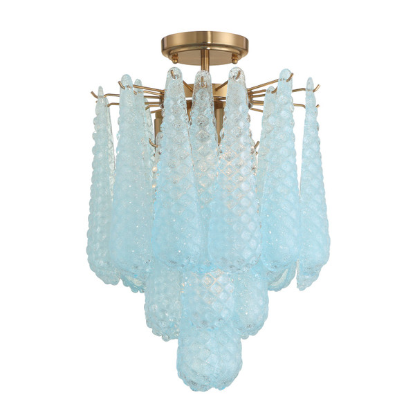 Crystorama - OLL-6004-AG-BL_CEILING - Four Light Semi Flush Mount - Ollie - Aged Brass