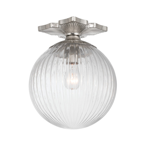 Crystorama - ORY-1003-PN-CL - One Light Semi Flush Mount - Orly - Polished Nickel