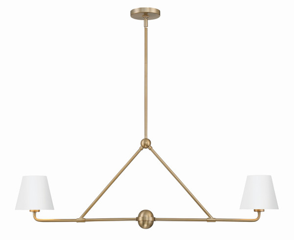 Crystorama - XAV-B9302-VG-WH - Two Light Chandelier - Xavier - Vibrant Gold