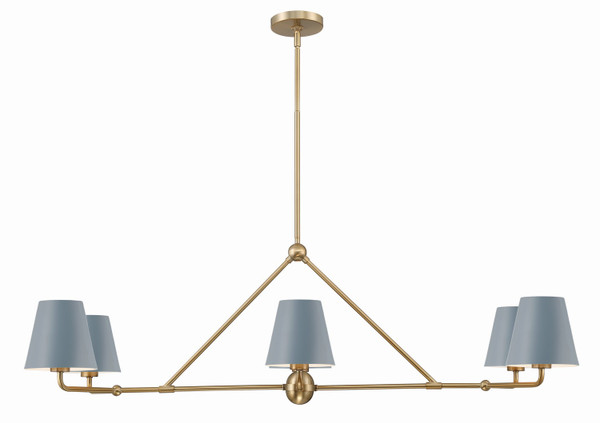 Crystorama - XAV-B9306-VG-BL - Six Light Chandelier - Xavier - Vibrant Gold