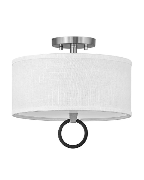 Hinkley - 41906BN - LED Foyer Pendant - Link Off White - Brushed Nickel