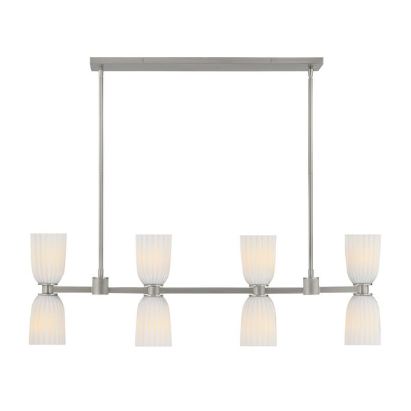 Savoy House - 1-1249-8-SN - Eight Light Linear Chandelier - Baldwin - Satin Nickel