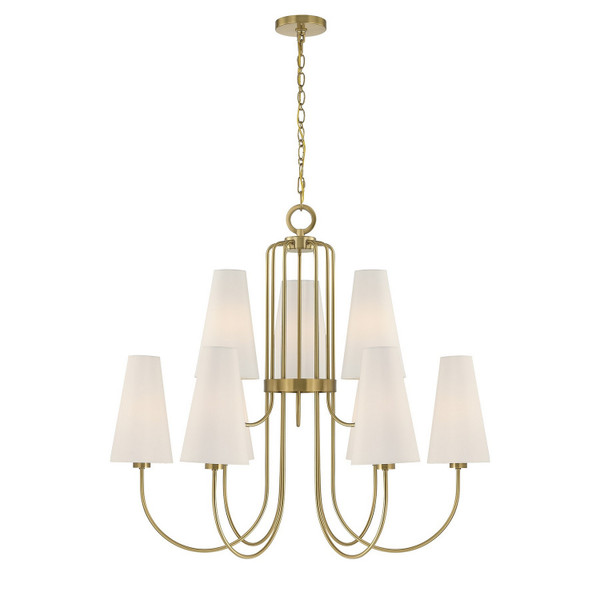 Savoy House - 1-4701-9-322 - Nine Light Chandelier - Wilkes - Warm Brass