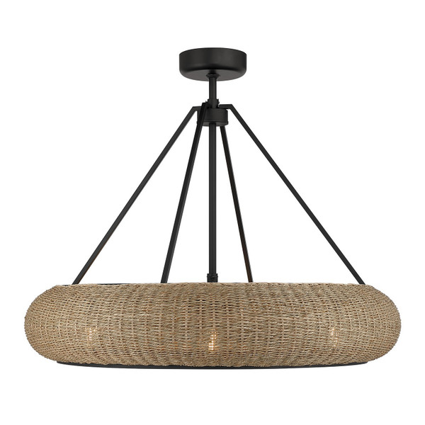 Savoy House - 40-FD-8302-89 - Six Light Fan D'Lier - Gaia - Matte Black