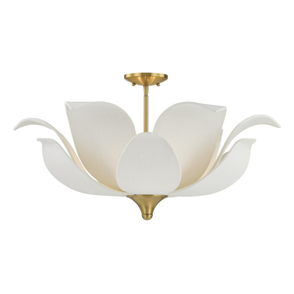 Savoy House - 6-7163-6-322 - Six Light Convertible Semi-Flush/Pendant - Elsie - Warm Brass