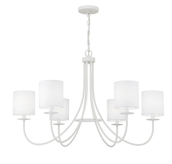 Meridian - M100117BQW - Six Light Chandelier - Bisque White