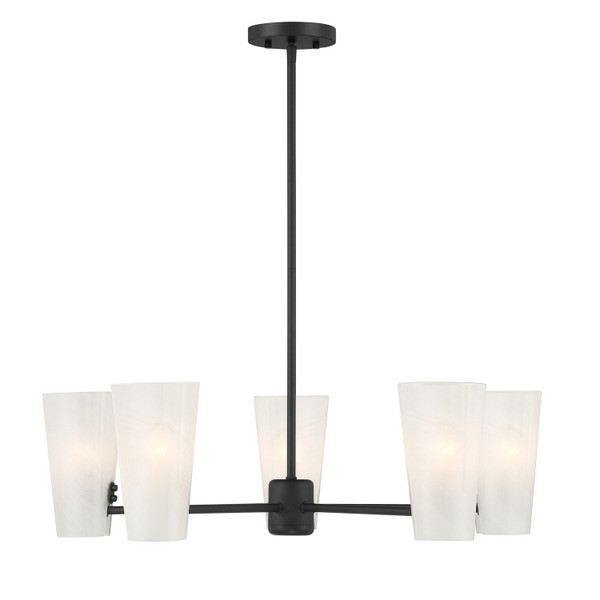 Meridian - M100130MBK - Five Light Chandelier - Matte Black