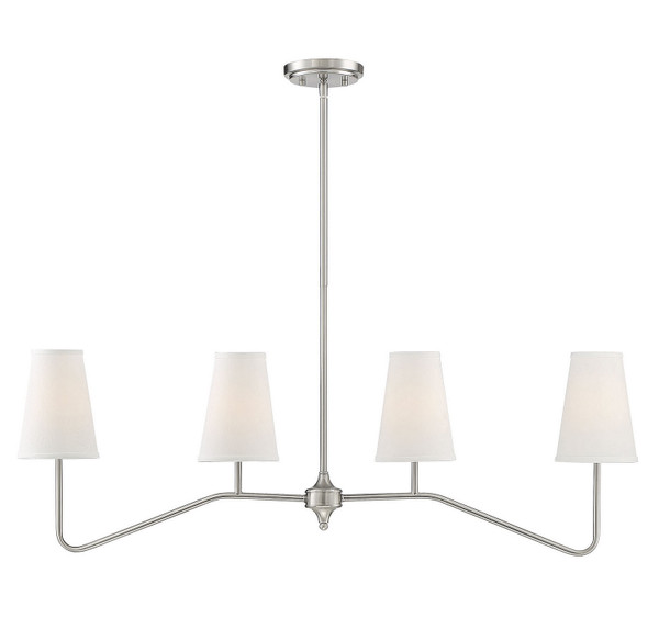 Meridian - M10078BN - Four Light Linear Chandelier - Mchan - Brushed Nickel