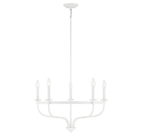 Meridian - M10087BQW - Five Light Chandelier - Bisque White