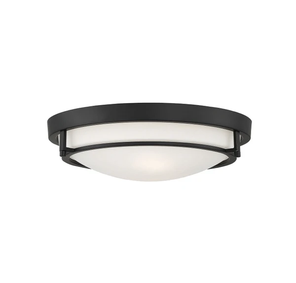 Meridian - M60019MBK - Two Light Semi-Flush Mount - Mflus - Matte Black