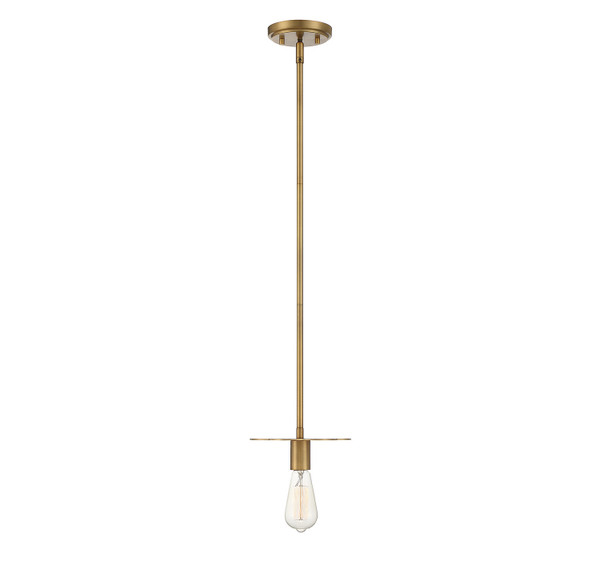 Meridian - M70113NB - One Light Mini Pendant - Natural Brass