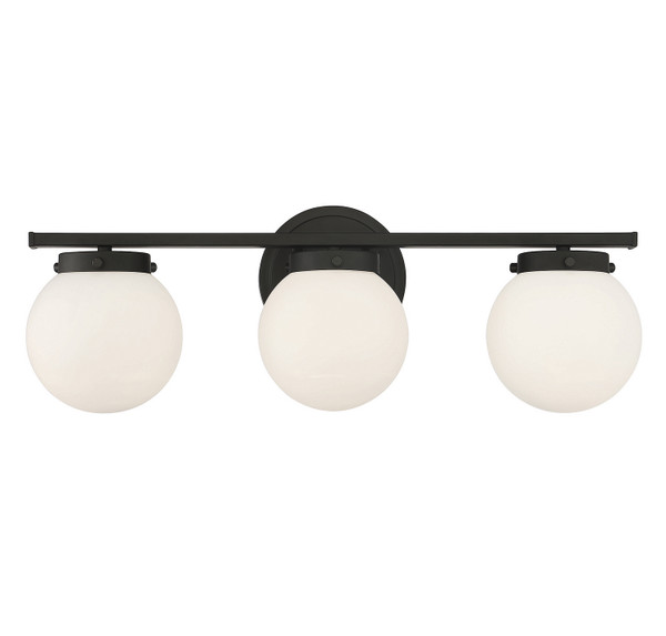 Meridian - M80023MBK - Three Light Bathroom Vanity - Matte Black