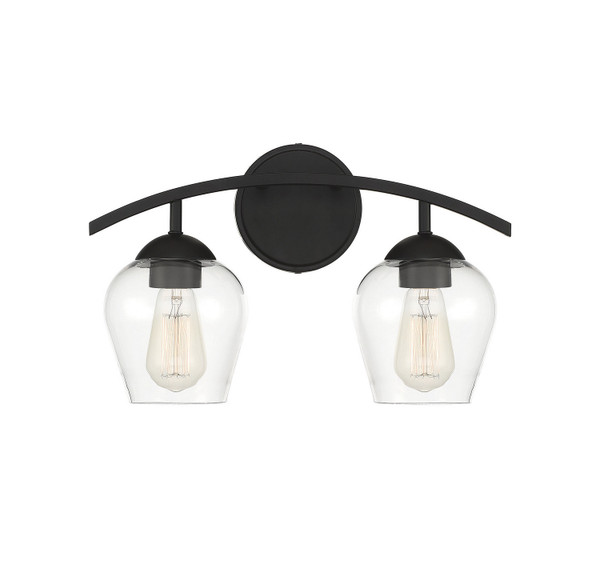 Meridian - M80031MBK - Two Light Bathroom Vanity Light - Mbath - Matte Black