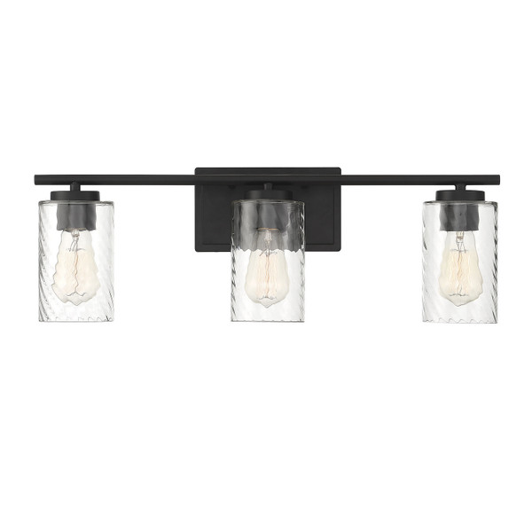 Meridian - M80038MBK - Three Light Bathroom Vanity - Mbath - Matte Black