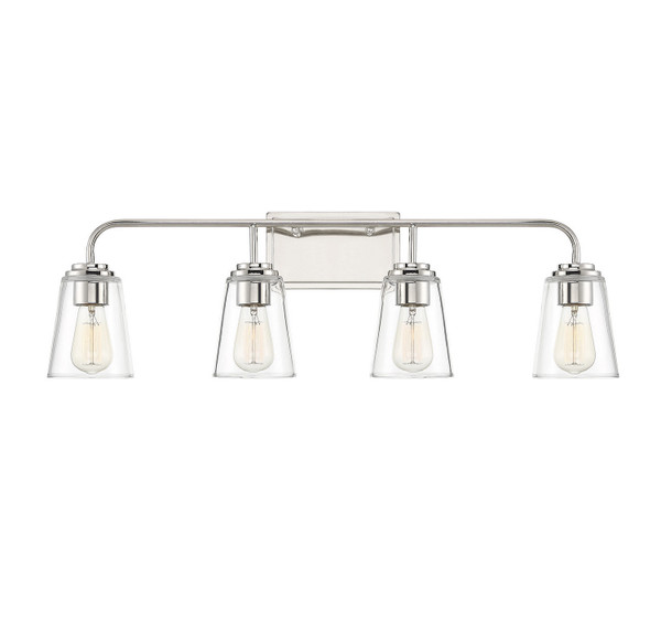 Meridian - M80045PN - Four Light Bathroom Vanity Light - Mbath - Polished Nickel
