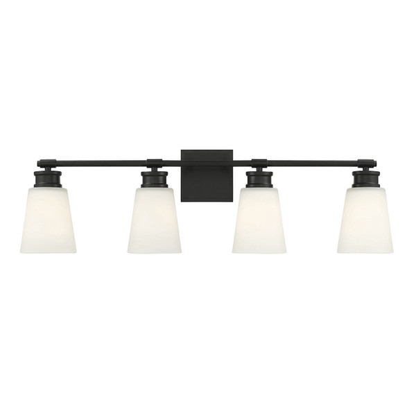 Meridian - M80056MBK - Four Light Bathroom Vanity Light - Matte Black