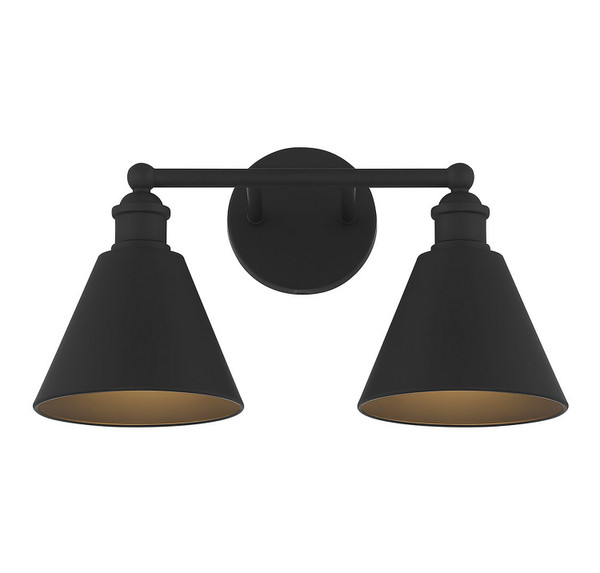Meridian - M80063MBK - Two Light Bathroom Vanity - Matte Black
