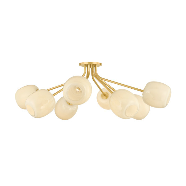Mitzi - H1092608-AGB - Eight Light Semi Flush Mount - Lisette - Aged Brass