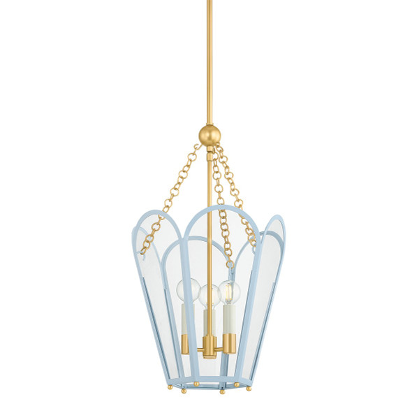 Mitzi - H1132703-AGB/SAO - Three Light Lantern - Clarisse - Aged Brass